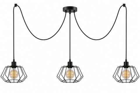 Lampa wisząca 3xE27 LUNA BLACK