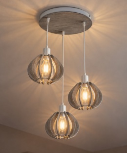Lampa wisząca 3xE27 NICOLETA GREY 836