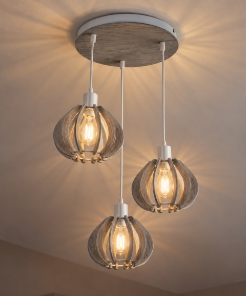 Lampa wisząca 3xE27 NICOLETA GREY 836