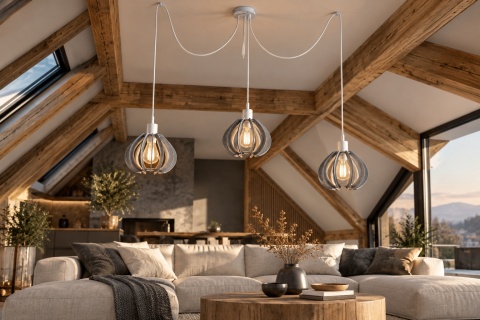 Lampa wisząca 3xE27 NICOLETA GREY 838
