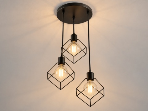 Lampa wisząca 3xE27 RUBEN BLACK