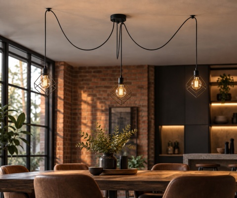 Lampa wisząca 3xE27 RUBEN BLACK