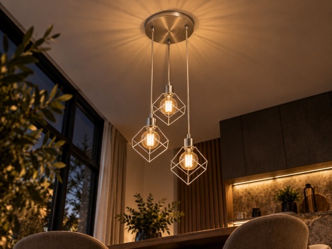 Lampa wisząca 3xE27 RUBEN SILVER