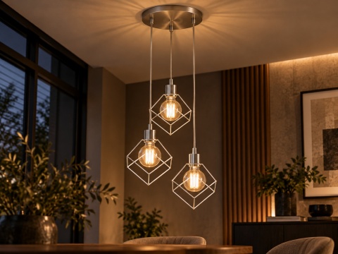 Lampa wisząca 3xE27 RUBEN SILVER
