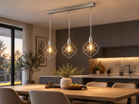 Lampa wisząca 3xE27 RUBEN SILVER