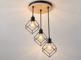 Lampa wisząca 3xE27 RUBEN WOOD