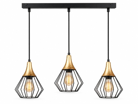 Lampa wisząca 3xE27 SELENE BLACK/GOLD