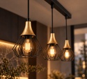 Lampa wisząca 3xE27 SELENE BLACK/GOLD