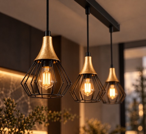 Lampa wisząca 3xE27 SELENE BLACK/GOLD