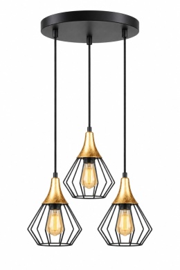 Lampa wisząca 3xE27 SELENE BLACK/GOLD