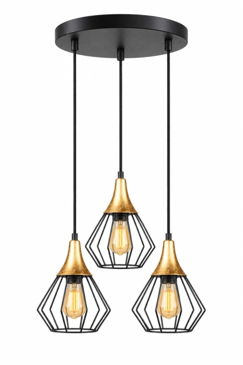 Lampa wisząca 3xE27 SELENE BLACK/GOLD