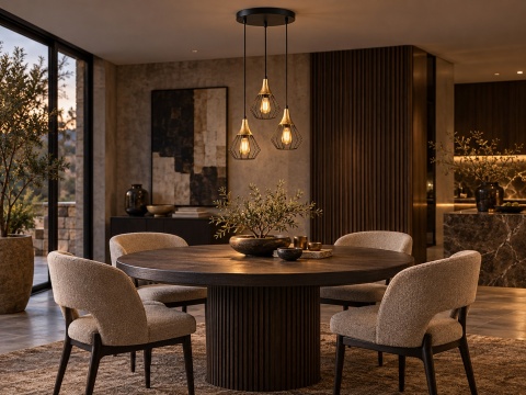 Lampa wisząca 3xE27 SELENE BLACK/GOLD