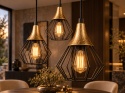 Lampa wisząca 3xE27 SELENE BLACK/GOLD