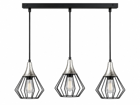 Lampa wisząca 3xE27 SELENE BLACK/SILVER