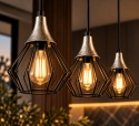 Lampa wisząca 3xE27 SELENE BLACK/SILVER