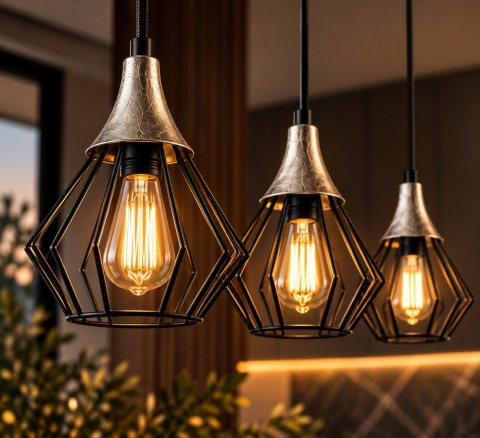 Lampa wisząca 3xE27 SELENE BLACK/SILVER