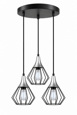 Lampa wisząca 3xE27 SELENE BLACK/SILVER