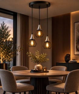 Lampa wisząca 3xE27 SELENE BLACK/SILVER