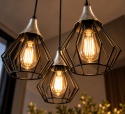 Lampa wisząca 3xE27 SELENE BLACK/SILVER