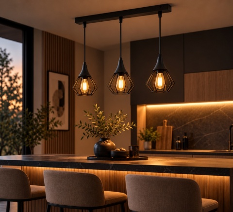 Lampa wisząca 3xE27 SELENE BLACK