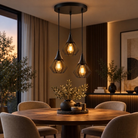 Lampa wisząca 3xE27 SELENE BLACK