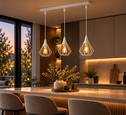 Lampa wisząca 3xE27 SELENE WHITE