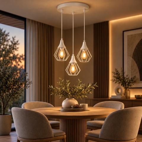 Lampa wisząca 3xE27 SELENE WHITE