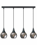 Lampa wisząca 4xE27 LACRIMA SMOKY BLACK