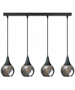 Lampa wisząca 4xE27 LACRIMA SMOKY BLACK