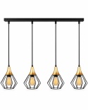 Lampa wisząca 4xE27 SELENE BLACK/GOLD