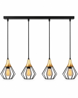Lampa wisząca 4xE27 SELENE BLACK/GOLD