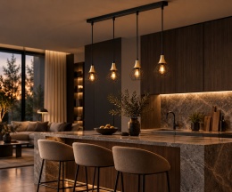 Lampa wisząca 4xE27 SELENE BLACK/GOLD
