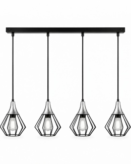 Lampa wisząca 4xE27 SELENE BLACK/SILVER