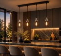 Lampa wisząca 4xE27 SELENE BLACK/SILVER