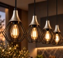 Lampa wisząca 4xE27 SELENE BLACK/SILVER