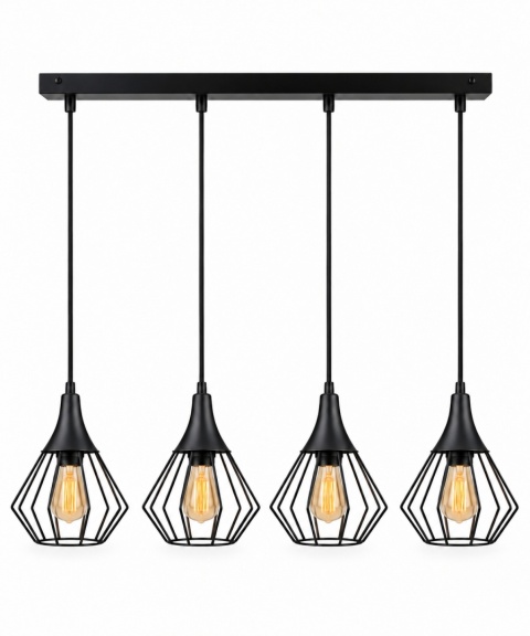 Lampa wisząca 4xE27 SELENE BLACK