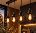 Lampa wisząca 4xE27 SELENE BLACK