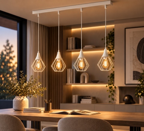 Lampa wisząca 4xE27 SELENE WHITE