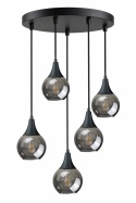 Lampa wisząca 5xE27 LACRIMA SMOKY BLACK