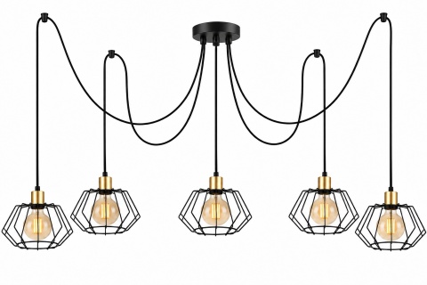 Lampa wisząca 5xE27 LUNA GOLD