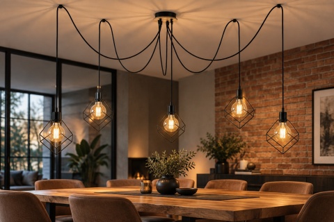 Lampa wisząca 5xE27 RUBEN WOOD