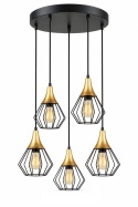 Lampa wisząca 5xE27 SELENE BLACK/GOLD