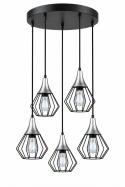 Lampa wisząca 5xE27 SELENE BLACK/SILVER