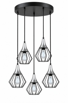Lampa wisząca 5xE27 SELENE BLACK/SILVER