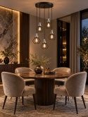 Lampa wisząca 5xE27 SELENE BLACK/SILVER