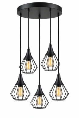 Lampa wisząca 5xE27 SELENE BLACK