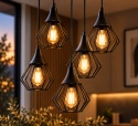 Lampa wisząca 5xE27 SELENE BLACK