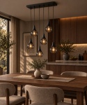 Lampa wisząca 6xE27 LACRIMA SMOKY BLACK