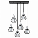 Lampa wisząca 6xE27 SELENE BLACK/SILVER