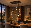 Lampa wisząca 6xE27 SELENE BLACK/SILVER